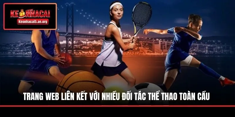Trang web liên kết với nhiều đối tác thể thao toàn cầu